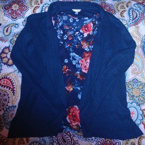 Ladies Time & Tru 2-fer Cardigan - Size L